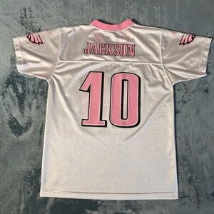Girls Philadelphia Eagles DeSean Jackson #10 Pink & White Jersey girl size XL💚